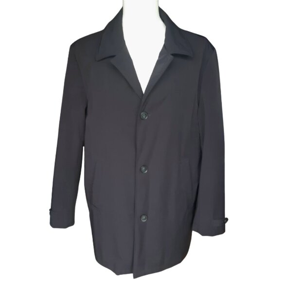 Calvin Klein SZ 42R Black Quilted Lined Men's Nylon Medium Length Overcoat - Picture 3 of 16